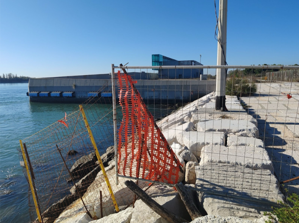 MOSE barrier in Alberoni, Venice.